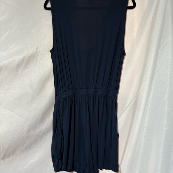 2/$30 Simple Suzanne Betro Navy Blue Romper Size M - Picture 3 of 6